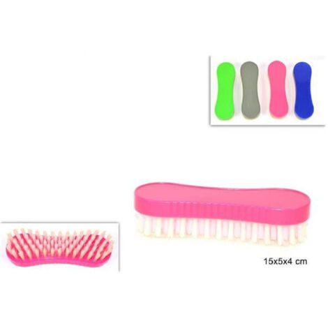 Trade Shop - Set 2 Pezzi Spazzola Per Bucato Setole Pulizia Casa Lavaggio Vestiti In Plastica -