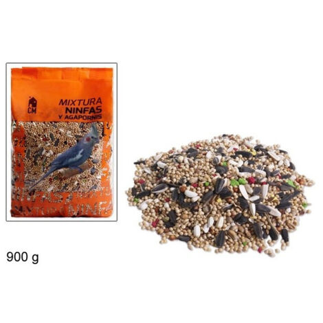Trade Shop - Set 2 Pz. Busta Da 900 Gr. Ciascuno Mangime Cibo Misto Cereali Semi Per Uccelli Ninfa Agapornis Volatili -