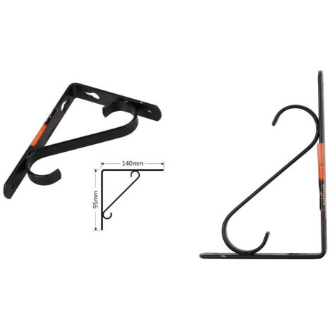Trade Shop - Set 2 Pz Reggimensola Supporto Staffa Angoliere Rinforzo 140 X 95 Mm Nera 91284 -