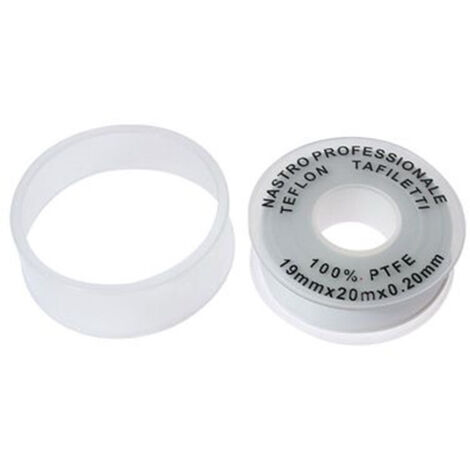 TRADE SHOP - Set 2 Rotoli Nastro Teflon Professionale 100% Ptfe 19mmx20mtx0.20mm Filetti 69380 -