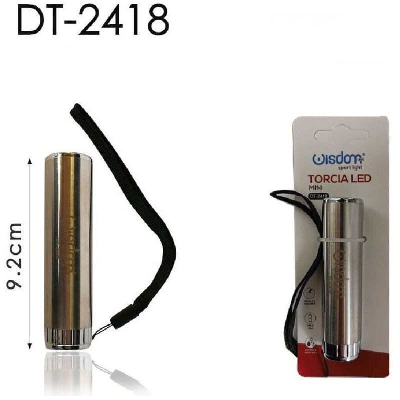 Trade Shop Traesio - Trade Shop - set mit 2 mini-led-taschenlampen 9,2 cm tragbare taschenlampe für camping DT-2418 -