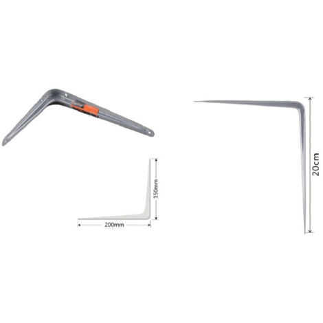 Trade Shop - SET 2 STÜCK REGALHALTERUNG DREIECKIG METALL REGAL 20CM GRAU 91263 -