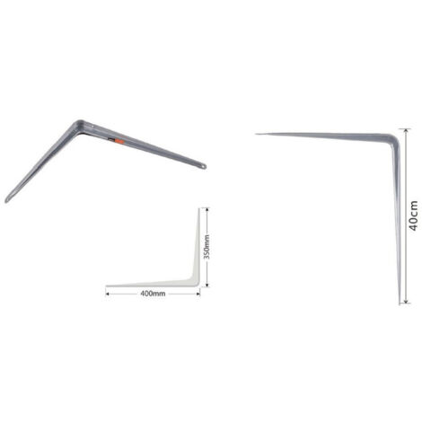 Trade Shop - SET 2 STÜCK REGALHALTERUNG DREIECKIG METALL REGAL 40CM GRAU 91267 -