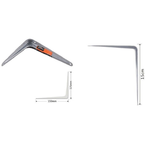 Trade Shop - SET 2 STÜCK REGALHALTERUNG DREIECKIG REGAL METALL 15CM GRAU 91262 -