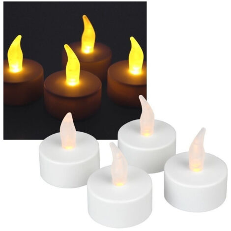TRADE SHOP - Set 20 Candele Fiamma Lumini Led Decorative A Batteria Votivi Luce Bianco Caldo -