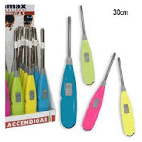 Trade Shop - Set 20 Pezzi Accendini Accendi Gas Colorati Cucina Fornelli 30cm -