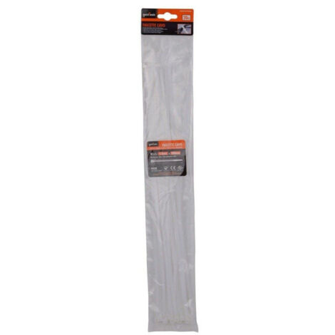TRADE SHOP - Set 20pz Fascette Cavi Cavo Bianco Stringenti In Plastica Nylon 4.8x400 Mm 92370 -
