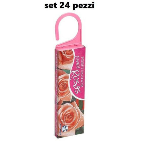 Trade Shop - Set 24 Pezzi Antitarmico Anti Tarme Profumato Con Gancio Deodorante Rosa -