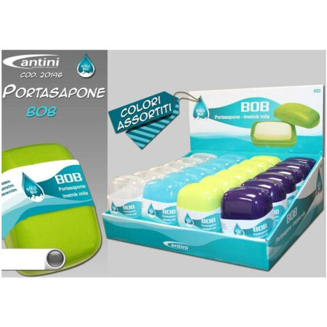 TRADE SHOP - Set 24 Pezzi Portasapone Bob Contenitore Plastica Sapone Colorato -