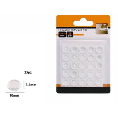Trade Shop - SET 25PZ GOMMINI ADESIVI PROTECTIONSPRÜFUNGEN ROTONDI 10X3.5MM 66093 -