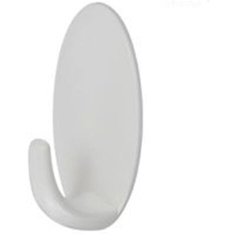 Trade Shop - Set 2pcs Ganchos Adhesivos Pared Hogar Cocina Baño Oval Perchas 59676 -