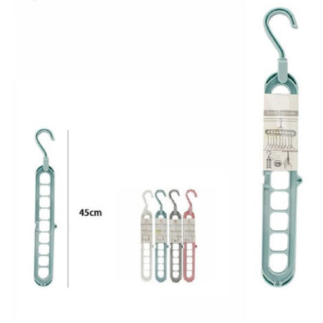Trade Shop - Set 2pz Porta Grucce Appendiabiti Salvaspazio Organizer Armadio Appendini Gancio -