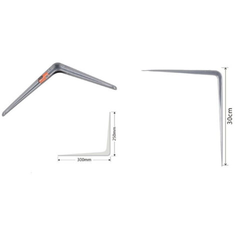 Trade Shop - SET 2ST REGALTRÄGER DREIECK METALL REGALTRÄGER 30CM GRAU 91265 -