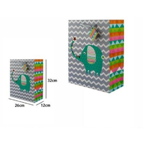TRADE SHOP - Set 3 Buste Borsa Da Regalo Sacchetti Con Animali 26x32x12cm 65904 Modelli Vari -