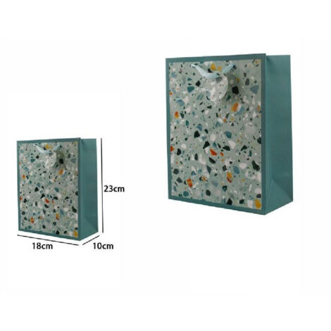 TRADE SHOP - Set 3 Buste Busta Regalo 18x23x10 Cm Borsa Astratto Veneziano 65906 Vari Colori -