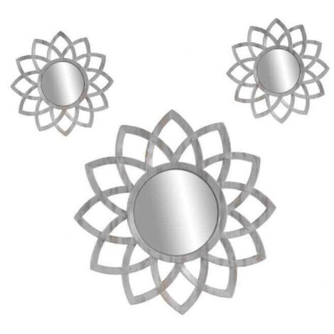 Trade Shop - SET 3 DEKORATIVE ANTIKE FREISTEHENDE WANDSPIEGEL DREHT 20-35CM 836909 -