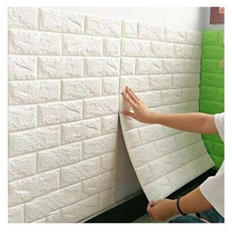 Trade Shop - Set 3 Panels 3d Wall Sticker Wall Tiles White Tiles Panel -