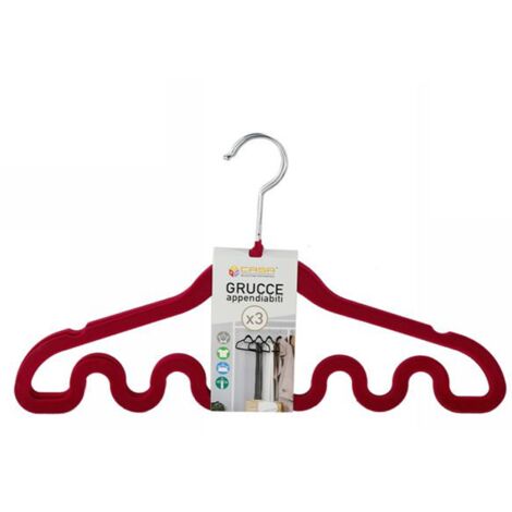 Trade Shop - Set 3 Perchas Moda Perchas Ondas Mágicas Coloridas Accesorios Camisa 5 Ranuras -