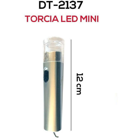 Trade Shop - Set 3 Pezzi Mini Torcia Led Smd 12 Cm Tascabile Portatile Per Campeggio Dt-2137 -