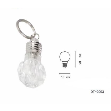 TRADE SHOP - Set 3 Pezzi Torcia Mini Portachiavi Led Smd Forma Di Lampadina Tascabile Dt-2093 -