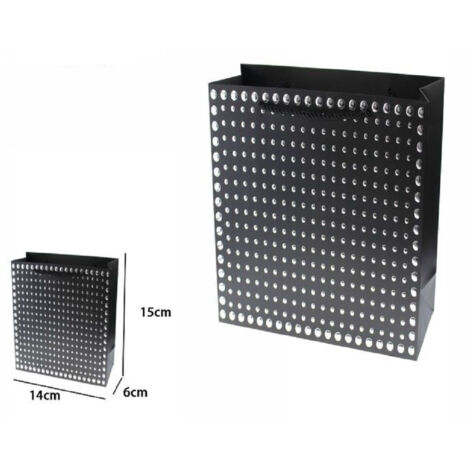 TRADE SHOP - Set 3 Pz Buste Regalo Shopper Nera Borchie Maniglie A Cordoncino 15x14x6cm 69949 -
