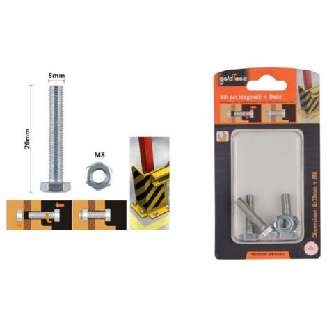 Trade Shop - SET 3 PZ VIEW FÜR EXTERNAL EXTERNAL TESTS 8 X 20MM MIT DAID M8 90919 -