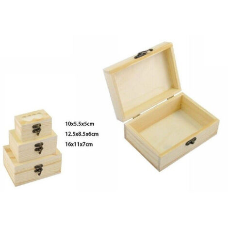Trade Shop - Set 3 Scatole In Legno Decoupage Portagioie Matrioska Cofanetto 74015a Ly-10298 -