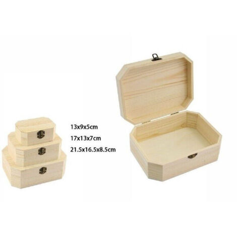 TRADE SHOP - Set 3 Scatole In Legno Decoupage Portagioie Matrioska Cofanetto 74017a Ly-30180 -