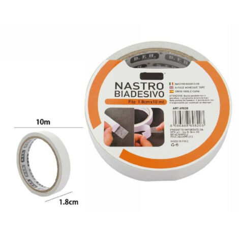 Trade Shop - SET 3 STÜCK SUPERSTARKES DOPPELSEITIGES KLEBEBAND 1,8 CM X 10 METER 69820 -