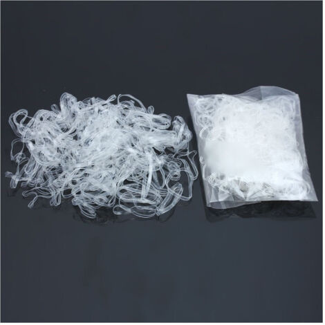 TRADE SHOP - Set 300pz Mini Cerchi Elastici Trasparente 3cm In Caucciu' Per Capelli Trecce Coda -