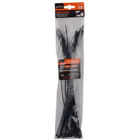 Trade Shop - Set 30pz Fascette Cavi Cavo Nero Stringenti In Plastica Nylon 3.6 X 300 Mm 92383 -