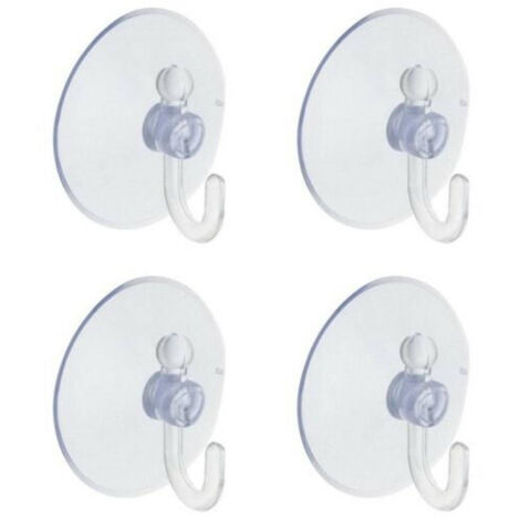 TRADE SHOP - Set 4 Ganci Appendini A Ventosa Trasparenti Per Casa Bagno Cucina -