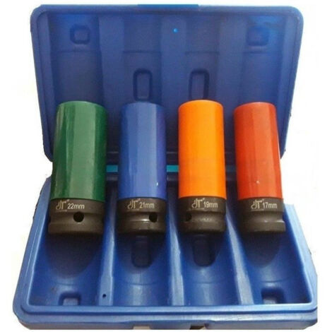 Trade Shop - Set 4 Llaves Bujedas Para Los Dados Círculo Ruedas 1/2 "red 17 19 21 22 -