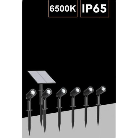 Trade Shop - Set 4 Pz Faretti Led Picchetto Con Pannello Solare Luce Fredda Calda Ip65 Ly04 -