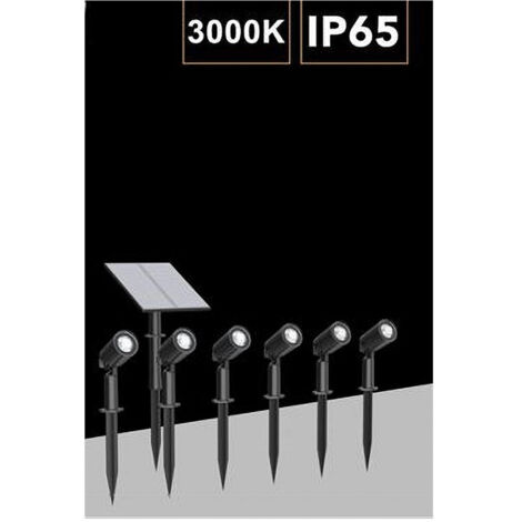 Trade Shop - SET 4 PZ FARETTI LED PICCHETTO MIT PANNELLO SOLARE LUCE FREDDA CALDA IP65 LY04 -