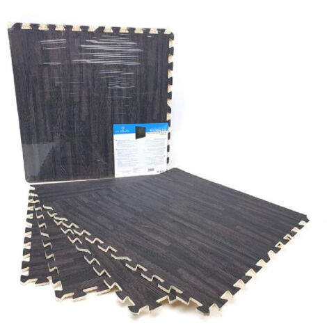 TRADE SHOP - Set 4 Pz Piastrella Eva Effetto Parquet Tappeto Puzzle 60x60 Cm Tappetino 194693 -