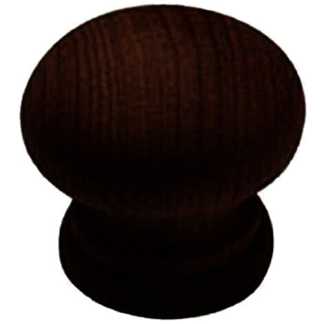 TRADE SHOP - Set 4 Pz. Pomelli 2.5 Cm Legno Scuro Mogano Per Cassetti Mobili -
