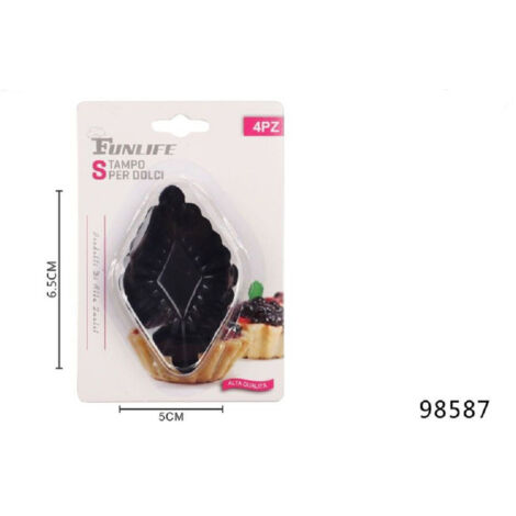 Trade Shop - SET 4 PZ STAMPLE TRAINING FÜR DOLCI DESSERT ANTIADERENT 6.5X5CM 98587 -