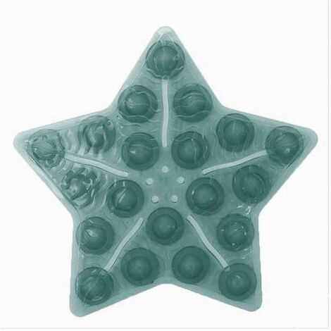 TRADE SHOP - Set 4 Pz Tappetini Antiscivolo Verde Stella Per Doccia Vasca Con Ventosa 69973 -