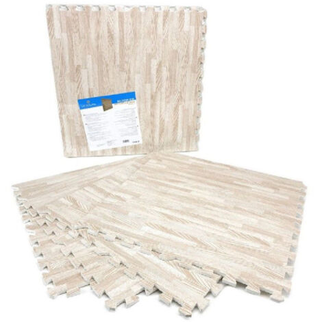 Trade Shop - SET 4 STÜCK EVA-FLIESEN PARKETT-EFFEKT 60X60CM PUZZLE-TEPPICHMATTE 194692 -