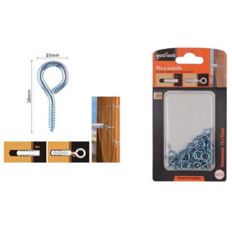 Trade Shop - SET 41 STK. SCHRAUBEN AUGENSCHRAUBE GESCHLOSSEN HAKEN 10X20MM HOLZGEWINDE 90723 -