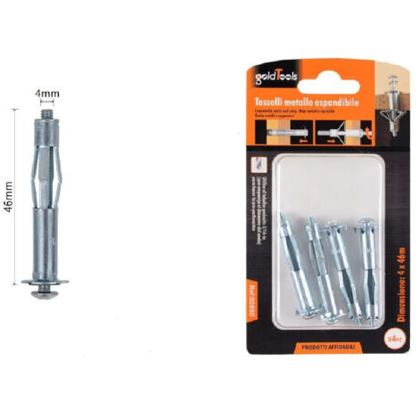 Trade Shop - Set 4pezzi Tasselli Metallici Espandibili Viti A Espansione Stile I 4x46mm 92850 -