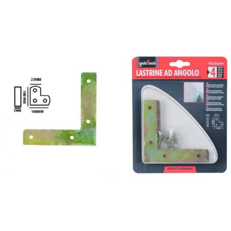 TRADE SHOP - Set 4pz Lastrina Lastrine Ad Angolo Forma V 100x22x2mm Con Viti Per Mobili 91229 -
