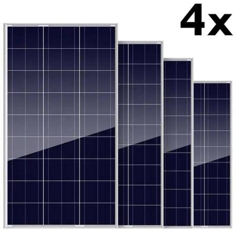 Kit impianto solare fotovoltaico 400W con inverter ibrido ad onda pura 1Kw  12V batterie 200Ah AGM