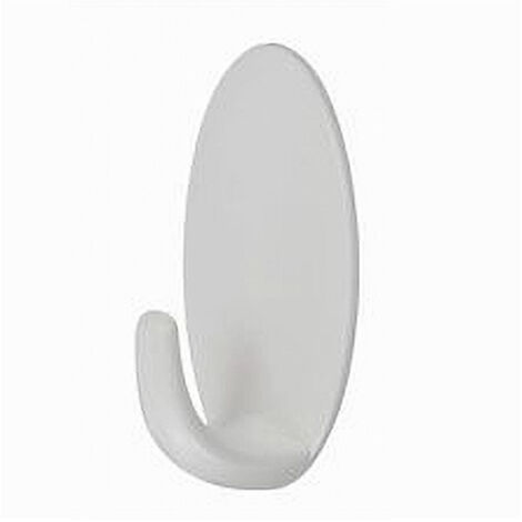 TRADE SHOP - Set 5 Pz Ganci Appendini Adesivi Ovali A Parete Cucina Bagno Attaccapanni 59678 -
