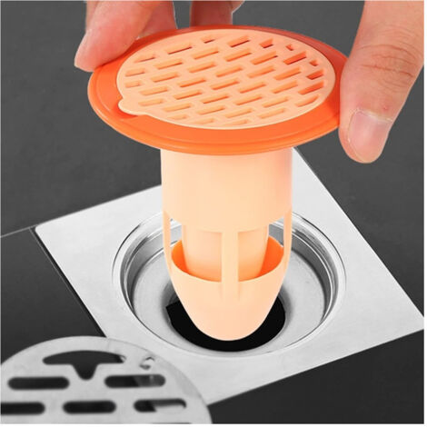 Trade Shop - Set 5pz Nucleo Scarico A Pavimento Antiodore Silicone Per Bagno Cucina Lavatrice -