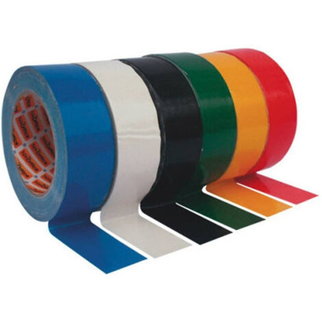 TRADE SHOP - Set 6 Pezzi Nastro Telato Americano Adesivo 50mm X 12mt Isolante Per Riparazioni -