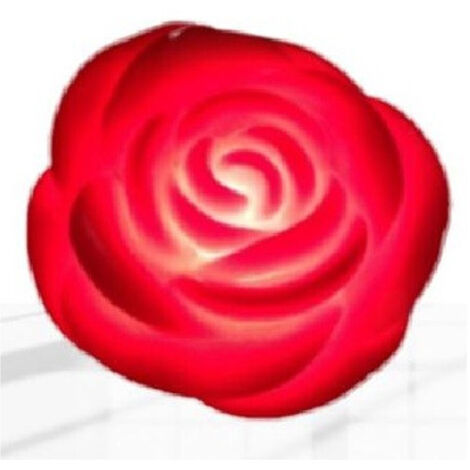Trade Shop - Set 6 Pz Rosa Rose In Plastica Luminoso Decorazione Luce San Valentino 6cm 84932 -