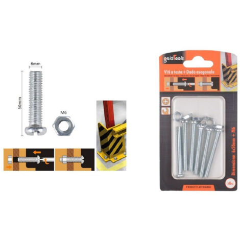 Trade Shop - SET 6 PZ VIEW CROCE TONDA 6 X 50MM MIT EXAGON DAID M6 90980 -