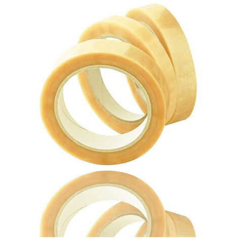 Trade Shop - Set 6 Stück Transparente Klebebandrolle 1,8 cm x 50 m Verpackungskästen -